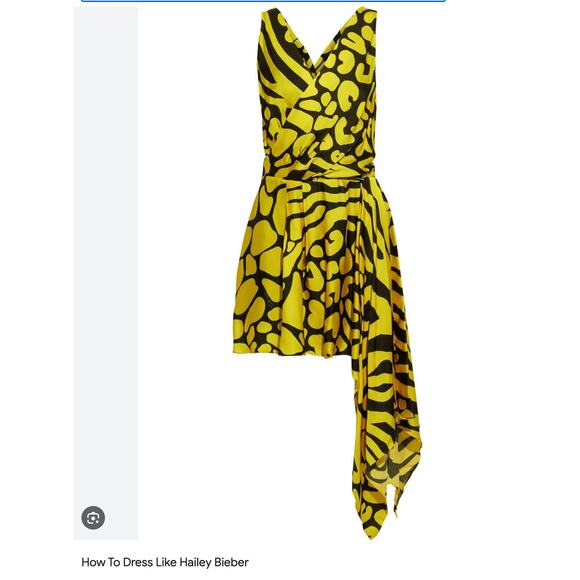 JUST CAVALLI NWT Asymmetric printed satin mini dress sz 42 / M - Picture 2 of 10